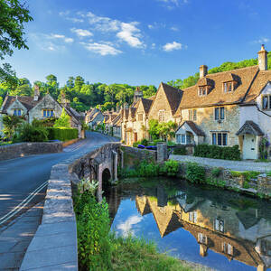 Uk, England, Wiltshire, Castle Combe, Great Britain, British Isles, Cotswold, Bridge Over The Bybrook River by Luigi Vaccarella Uk, England, Wiltshire, Castle Combe, Great Britain, British Isles, Cotswold, Bridge Over The Bybrook River by Luigi Vaccarella