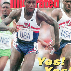 Usa Carl Lewis And Dennis Mitchell, 1992 Summer Olympics Sports Illustrated Cover by Sports Illustrated