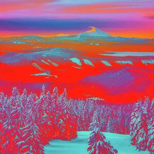 Mt. Jefferson from Mt. Hood #1 by Bruce Block