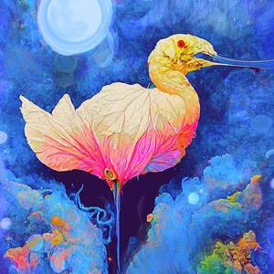 Rosette spoonbill abstract #1 by David McKinney