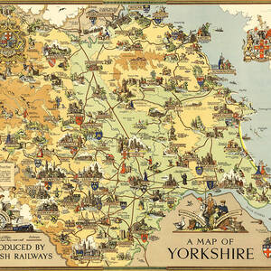 A map of Yorkshire - Vintage pictorial map by the British Railways by Estra Clark