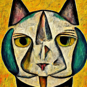 Abstract Cat Head, 01 by AM FineArtPrints Abstract Cat Head, 01 by AM FineArtPrints