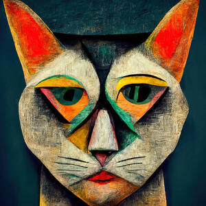 Abstract Cat Head, 02 by AM FineArtPrints Abstract Cat Head, 02 by AM FineArtPrints