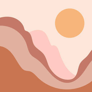 Abstract contemporary aesthetic background with landscape, desert, mountains, Sun. Earth tones, burnt orange, terracotta colors. Boho wall decor. Mid century modern minimalist art print. Organic shape by Lera Danilova Abstract contemporary aesthetic background with landscape, desert, mountains, Sun. Earth tones, burnt orange, terracotta colors. Boho wall decor. Mid century modern minimalist art print. Organic shape by Lera Danilova