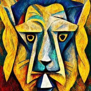 Abstract Lion Head, 03 by AM FineArtPrints Abstract Lion Head, 03 by AM FineArtPrints