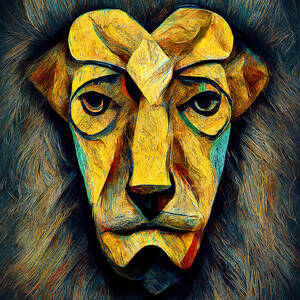 Abstract Lion Head, 05 by AM FineArtPrints Abstract Lion Head, 05 by AM FineArtPrints