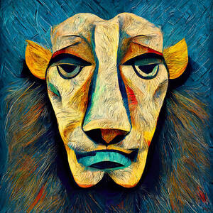 Abstract Lion Head, 06 by AM FineArtPrints Abstract Lion Head, 06 by AM FineArtPrints