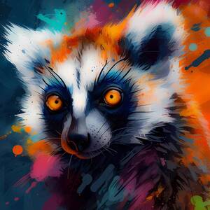 An abstract design of a lemur with colors and textures by Andre Petrov An abstract design of a lemur with colors and textures by Andre Petrov
