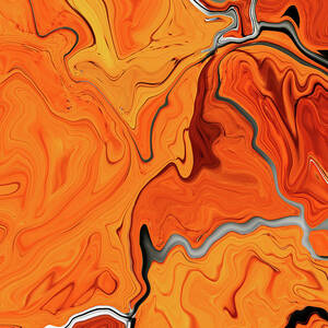 Arlo - Contemporary Abstract - Fluid Painting - Marbling Art - Red Orange by Studio Grafiikka