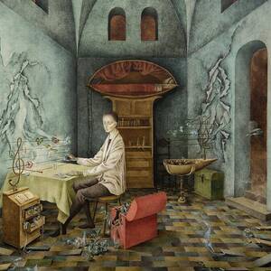 Armonia - Autorretrato sugerente - Harmony - Self portrait by Remedios Varo by Remedios Varo
