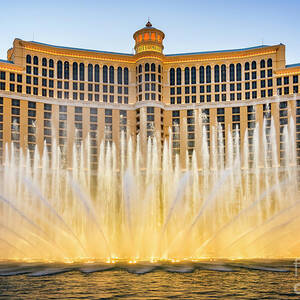 Bellagio Fountain in Front of Bellagio Hotel and Casino in Las V by FeelingVegas Wall Art and Prints