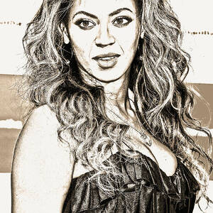 Beyonce portrait in black and white by Gradify Creations Beyonce portrait in black and white by Gradify Creations