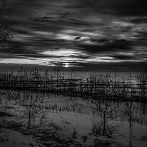Black and White Winter Sunrise by Deb Beausoleil Black and White Winter Sunrise by Deb Beausoleil