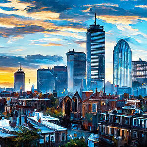 Boston Skyline, 04 by AM FineArtPrints