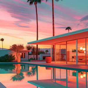 California Dreaming - Sunset House Pool by Philippe HUGONNARD