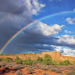 Canyonlands Double Rainbow After the Storm by Robert Niemeier