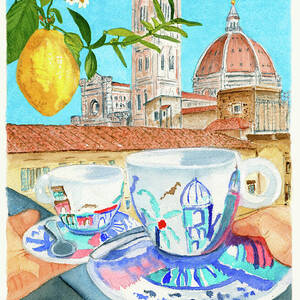 Cappuccino With A View Of The Duomo by Deborah League