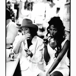 Christy Turlington and Naomi Campbell at the Central Grocery, New Orleans by Arthur Elgort