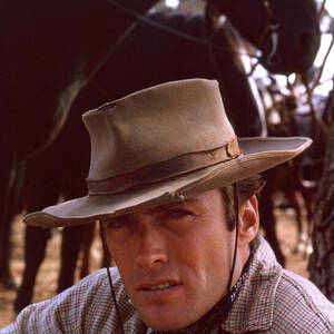 Clint Eastwood Rowdy Yates Rawhide Iconic Western Cowboy Hat Horse Pose by Silver Screen