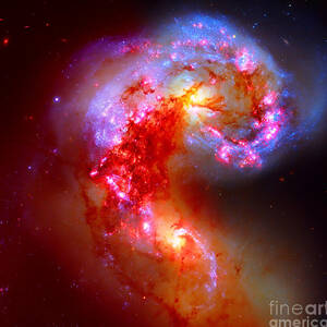 Colliding Galaxies in Space by Stefano Senise