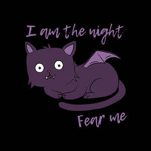 Cute Halloween Cat I Am the Night Fear Me by Flippin Sweet Gear