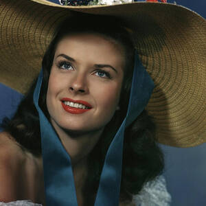 Dee Hartford Glamour Floral Straw Hat Red Lips Smile Vintage Fashion Lace Top Portrait Elegant by Silver Screen Dee Hartford Glamour Floral Straw Hat Red Lips Smile Vintage Fashion Lace Top Portrait Elegant by Silver Screen
