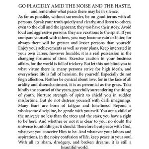 Desiderata Print - Max Ehrmann - Typography - Literary Poster 21 by Studio Grafiikka