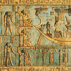 Detail of ceiling panels inside Temple of Hathor at Dendera by Steven Heap Detail of ceiling panels inside Temple of Hathor at Dendera by Steven Heap