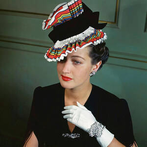 Dorothy Lamour Stunning Vintage Retro Fashion Colorful Elegant Gaze 1944 Glamour Pose by Silver Screen