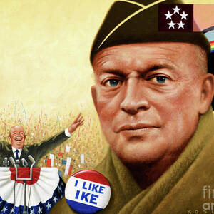 Dwight Eisenhower - I Like Ike by Howard Koslow