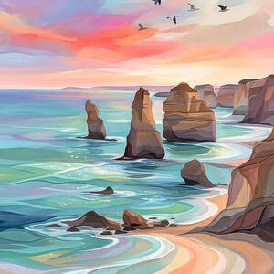 El Matador Beach Seaside Rock Formations by Nature Oil Painting El Matador Beach Seaside Rock Formations by Nature Oil Painting