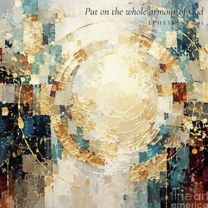 Ephesians 6 11 Square Christian Art, The Armour Of God by Mark Lawrence
