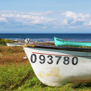 Fishing Boats on a Sunny Shoreline - Newfoundland, Canada by Tatiana Travelways