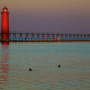 Grand Haven LIghthouse at Sunrise by Deb Beausoleil