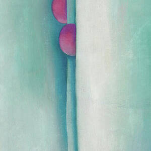 Green lines and pink - abstract modernist painting by Georgia O'Keeffe by Georgia O'Keeffe