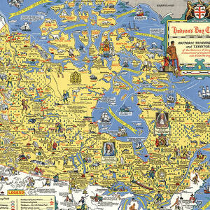 Hudson's Bay Company - Historic trading posts - Vintage pictorial map of Canada by Moira Risen Prints