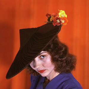 Jennifer Jones Floral Black Hat Sultry by Silver Screen Jennifer Jones Floral Black Hat Sultry by Silver Screen