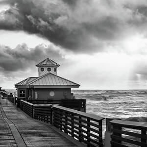 Juno Pier Sunrise bw by Laura Fasulo Juno Pier Sunrise bw by Laura Fasulo