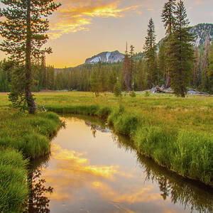 Kings Creek Sunset - Lassen Volcanic National Park by Mike Lee