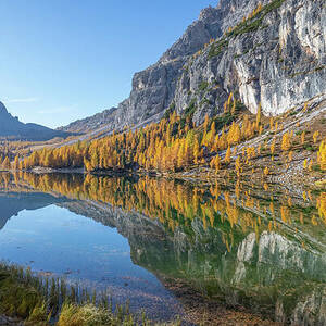 Lake Federa in Dolomites, Italy by Elvira Peretsman Lake Federa in Dolomites, Italy by Elvira Peretsman