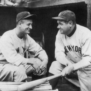 Lou Gehrig and Babe Ruth by Mpi