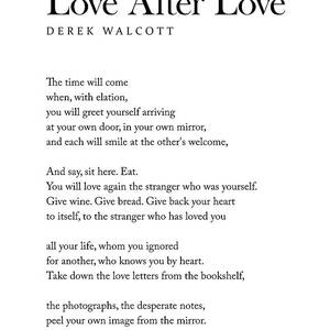Love After Love - Derek Walcott Poem - Literature - Typography Print 1 by Studio Grafiikka