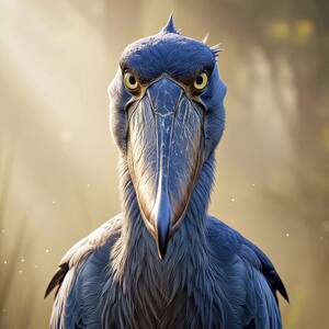 Majestic Shoebill Stork in Sunlight by David Manlove