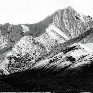 Matanuska Peak And Glacier Black And White by Dan Sproul