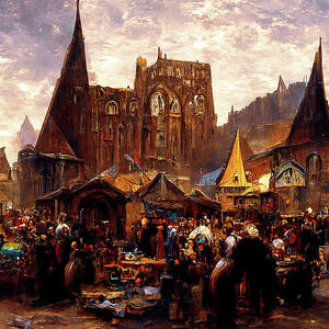 Medieval Fantasy Town, 03 by AM FineArtPrints
