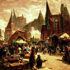 Medieval Fantasy Town, 04 by AM FineArtPrints