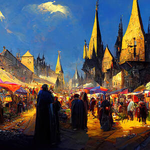 Medieval Fantasy Town, 08 by AM FineArtPrints