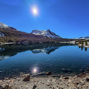 Mt Dana Reflection at Tioga Lake 2- Yosemite National Park - California by Bruce Friedman