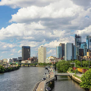 Panorama Of Philadelphia From South Street Bridge by Elvira Peretsman