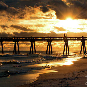 Pensacola Beach Fishing Pier at Sunset by Beachtown Views Pensacola Beach Fishing Pier at Sunset by Beachtown Views